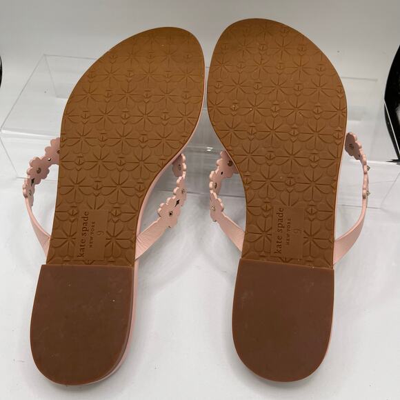 Kate Spade Pink Daisy Thong Sandals Flats 9 Summer Party Resortwear Cruisewear - Picture 4 of 4